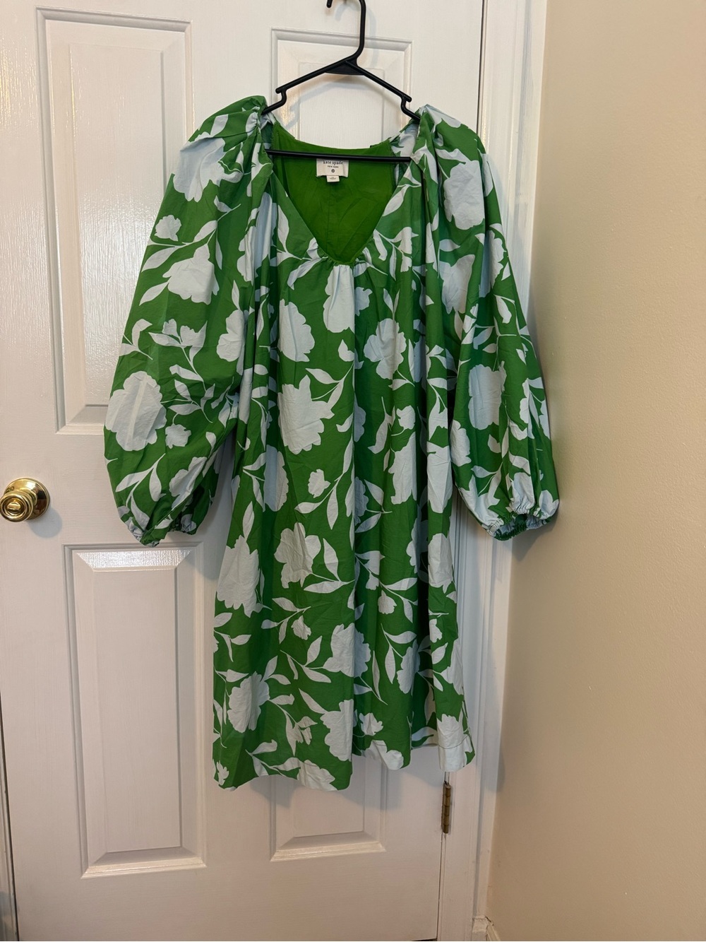 Kate Spade x Target Green Floral Puff-Sleeve Mini Dress